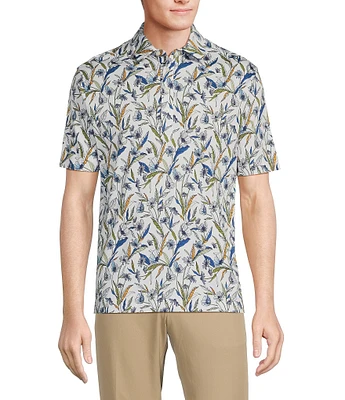 Hart Schaffner Marx Botanica Collection Short Sleeve Floral Print HartSoft Polo Shirt