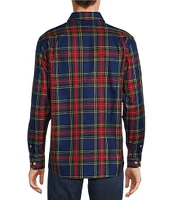 Hart Schaffner Marx Button-Down Dark Plaid Long Sleeve Shirt