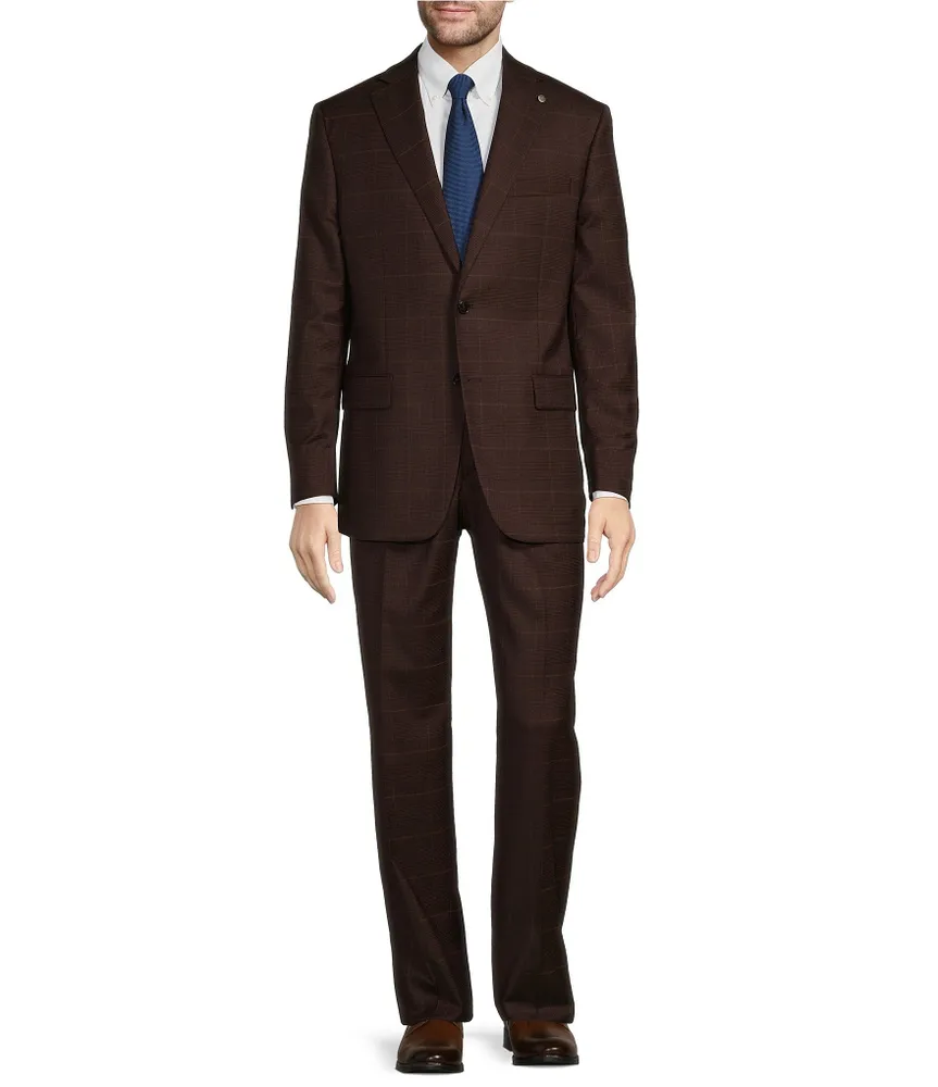 Hart Schaffner Marx Chicago Classic Fit 1-Rerverse Pleat Plaid Pattern 2-Piece Suit