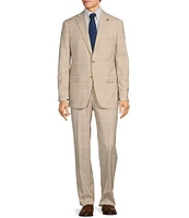 Hart Schaffner Marx Chicago Classic Fit Flat Front Window Plaid 2-Piece Suit