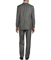 Hart Schaffner Marx Chicago Classic Fit Flat Front Grey Sharkskin Pattern 3-Piece Vested Suit