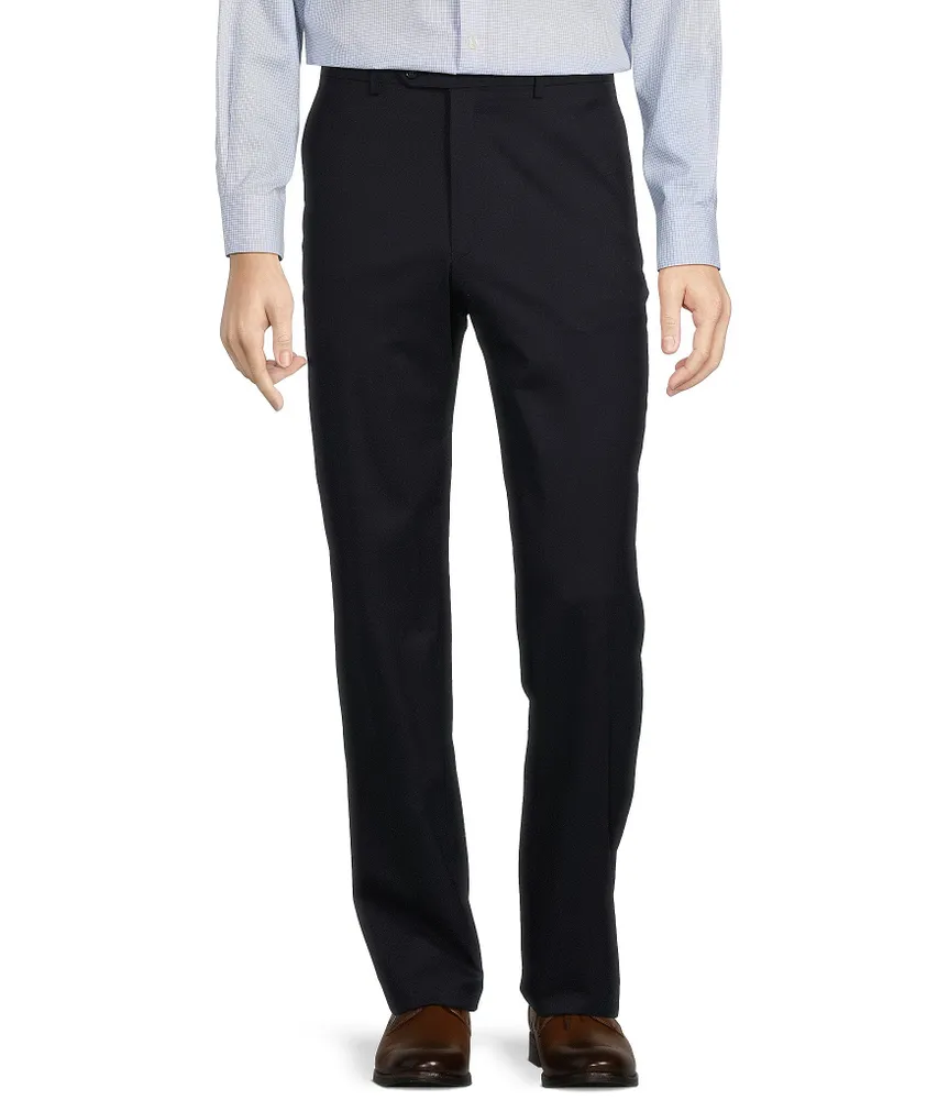 Hart Schaffner Marx Classic Fit Flat Front Solid Dress Pants