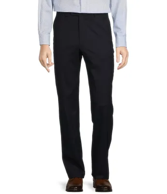 Hart Schaffner Marx Chicago Classic Fit Flat Front Solid Dress Pants