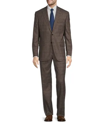 Hart Schaffner Marx Chicago Classic Fit Reverse Pleat Plaid Pattern 2-Piece Suit