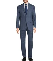 Hart Schaffner Marx Chicago Classic Fit Flat Front Performance Plaid 2-Piece Suit