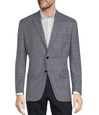 Hart Schaffner Marx Chicago Fit Blue Plaid Pattern Sport Coat