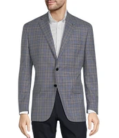 Hart Schaffner Marx Chicago Fit Blue Plaid Pattern Sport Coat