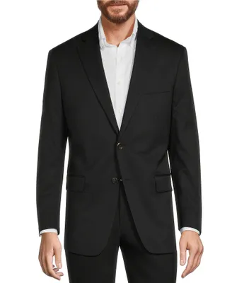 Hart Schaffner Marx Classic Fit Solid Black Wool Blend Sport Coat