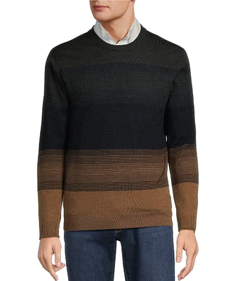 Hart Schaffner Marx Crew Merino Wool Gradient Ombre Sweater