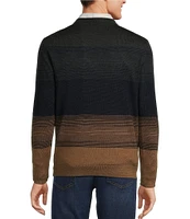 Hart Schaffner Marx Crew Merino Wool Gradient Ombre Sweater