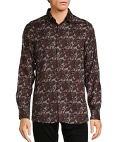 Hart Schaffner Marx Dark Paisley Print Long Sleeve