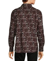 Hart Schaffner Marx Dark Paisley Print Long Sleeve