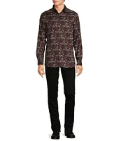 Hart Schaffner Marx Dark Paisley Print Long Sleeve