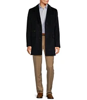 Hart Schaffner Marx Ellington Cashmere Blend Long Sleeve Top Coat With Removeable Bib