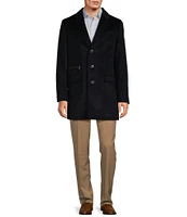 Hart Schaffner Marx Ellington Cashmere Blend Long Sleeve Top Coat With Removeable Bib