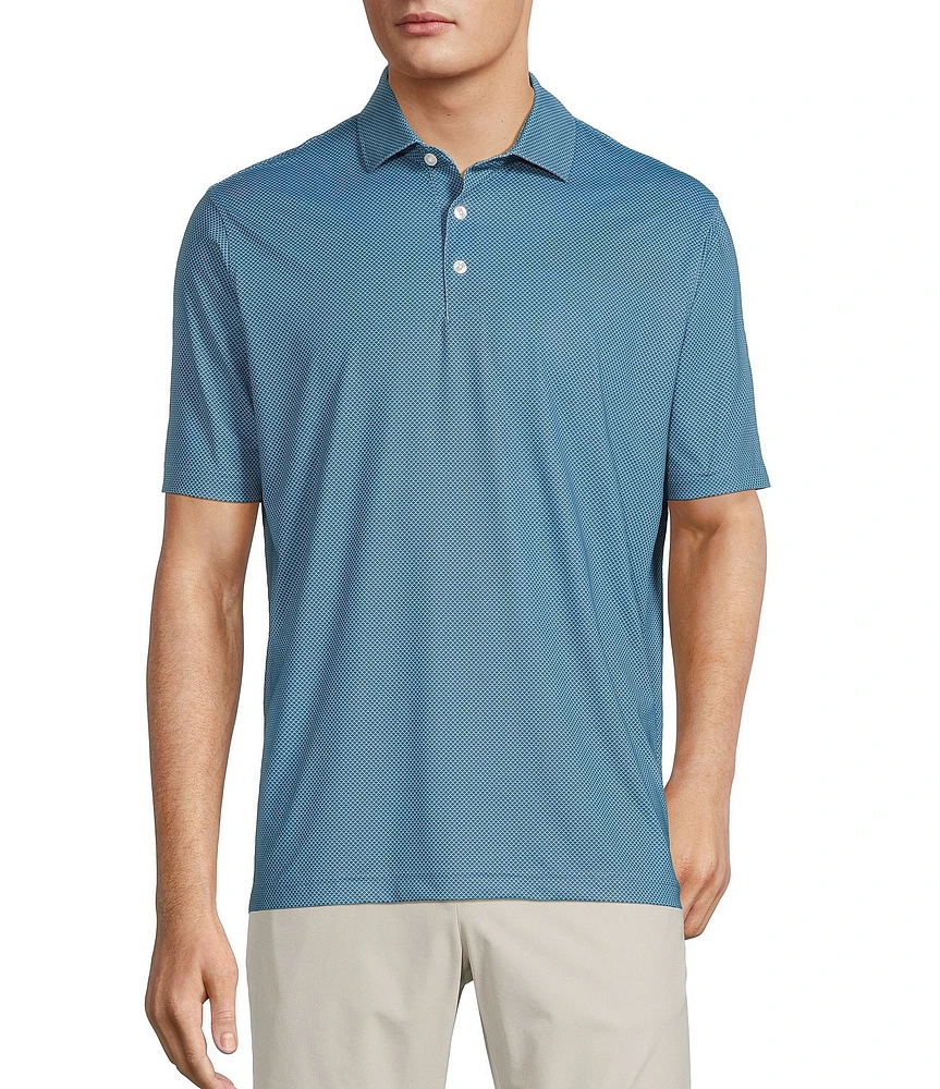 Hart Schaffner Marx Featherweight Luxury Performance Short Sleeve Scale Print Polo Shirt
