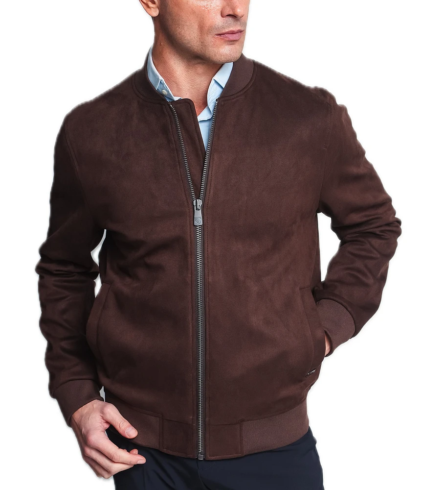 Hart Schaffner Marx Hampton Bomber Faux Suede Jacket