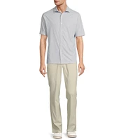 Hart Schaffner Marx Short Sleeve Luxury Performance Geo Print Coatfront Shirt