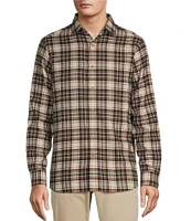 Hart Schaffner Marx Long Sleeve Neutral Plaid Sportshirt