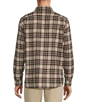 Hart Schaffner Marx Long Sleeve Neutral Plaid Sportshirt