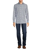 Hart Schaffner Marx Luxury Performance Long Sleeve Paisley Woven Sportshirt