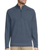 Hart Schaffner Marx Luxury Performance Long Sleeve Quarter-Zip Striped Pullover