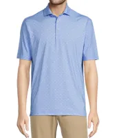 Hart Schaffner Marx Luxury Performance Printed Short Sleeve Knit Polo Shirt