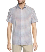 Hart Schaffner Marx Luxury Performance Short Sleeve Multi Plaid Sport Shirt