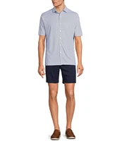 Hart Schaffner Marx Luxury Performance Short Sleeve Scale Print Coatfront Shirt