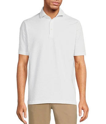 Hart Schaffner Marx Luxury Performance Short Sleeve Solid Seersucker Polo Shirt