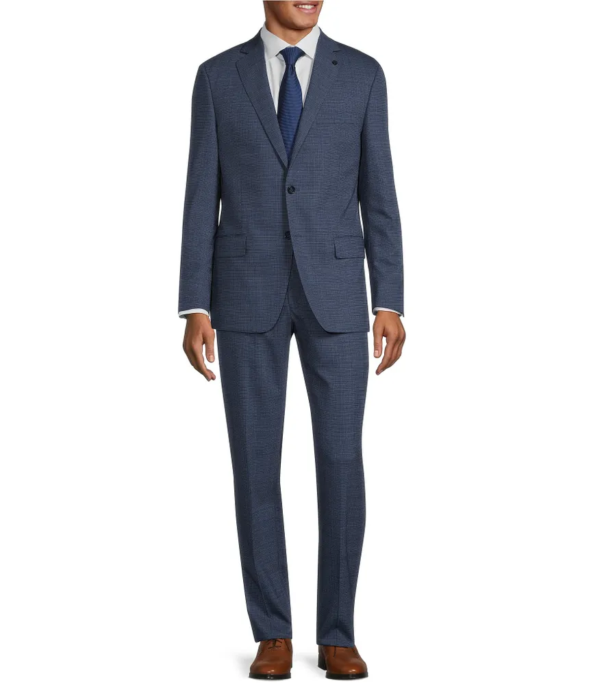 Hart Schaffner Marx New York Modern Fit Flat Front Performance Fancy 2-Piece Suit