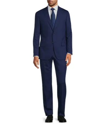 Hart Schaffner Marx New York Fit Flat Front Performance Plaid 2-Piece Suit