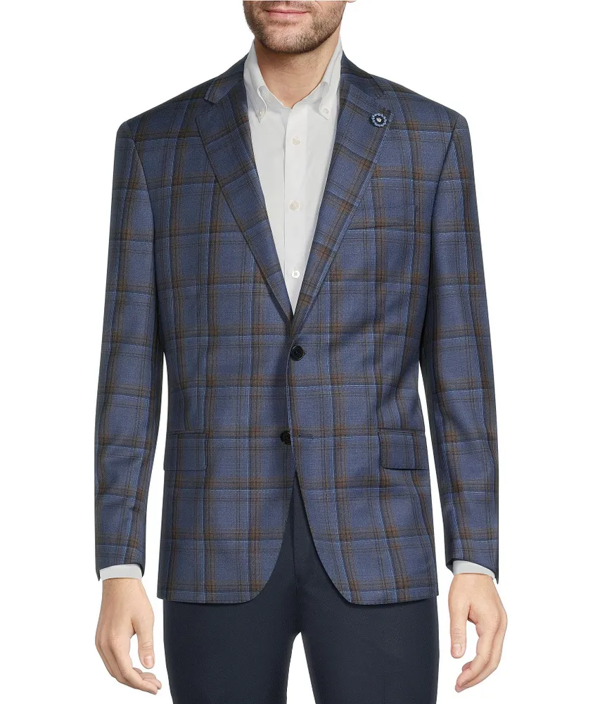 Hart Schaffner Marx New York Fit Open Plaid Pattern Sport Coat