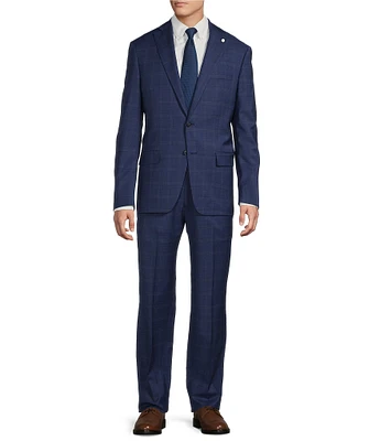 Hart Schaffner Marx Chicgao Fit Flat Front Plaid 2-Piece Suit