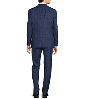 Hart Schaffner Marx New York Modern Fit Flat Front Tonal Plaid 2-Piece Suit