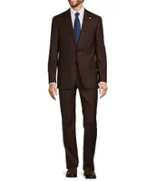 Hart Schaffner Marx New York Modern Fit Flat Front Plaid Pattern 2-Piece Suit