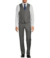 Hart Schaffner Marx New York Modern Fit Flat Front Sharkskin Pattern 3-Piece Vested Suit