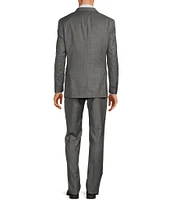 Hart Schaffner Marx New York Modern Fit Flat Front Sharkskin Pattern 3-Piece Vested Suit