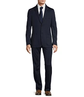 Hart Schaffner Marx New York Modern Fit Flat Front Solid 2-Piece Suit