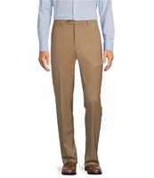 Hart Schaffner Marx New York Modern Fit Flat Front Super Stretch Pre-Tailored Solid Dress Pants