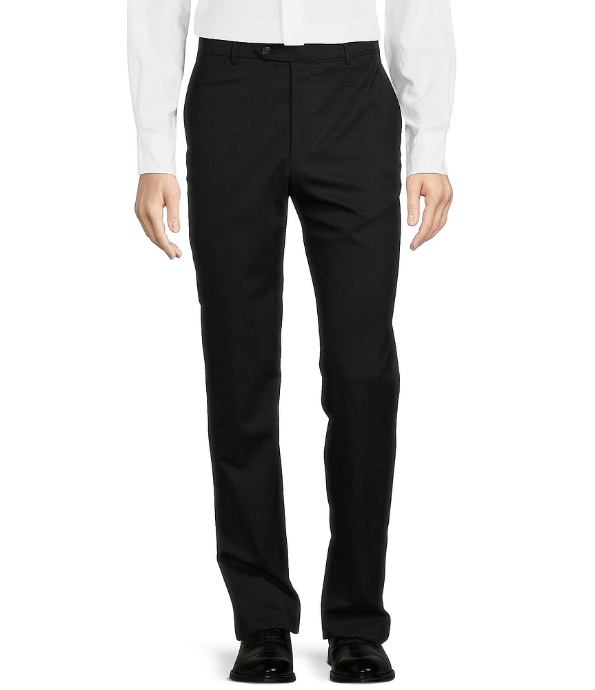 Hart Schaffner Marx New York Modern Fit Flat Front Solid Dress Pants
