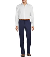 Hart Schaffner Marx New York Modern Fit Flat Front Super Stretch Pre-Tailored Solid Dress Pants