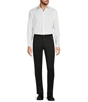 Hart Schaffner Marx New York Modern Fit Flat Front Super Stretch Pre-Tailored Solid Dress Pants