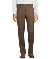 Hart Schaffner Marx New York Modern Fit Flat Front Super Stretch Pre-Tailored Solid Dress Pants