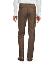 Hart Schaffner Marx New York Modern Fit Flat Front Super Stretch Pre-Tailored Solid Dress Pants