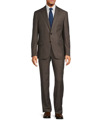 Hart Schaffner Marx New York Modern Fit Flat Front Stripe Pattern 2-Piece Suit