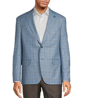 Hart Schaffner Marx New York Modern Fit Plaid Pattern Wool Sport Coat