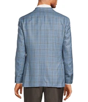 Hart Schaffner Marx New York Modern Fit Plaid Pattern Wool Sport Coat
