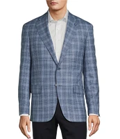 Hart Schaffner Marx New York Modern Fit Plaid Pattern Wool Sport Coat