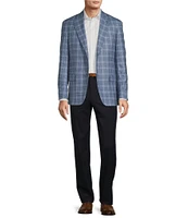 Hart Schaffner Marx New York Modern Fit Plaid Pattern Wool Sport Coat